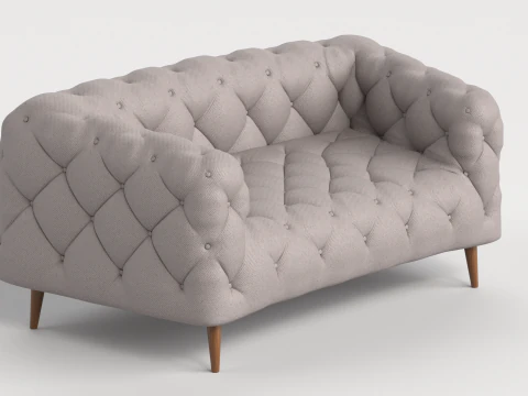 Sofa 3 Multicolor Chesterfield Sofa 3D Model