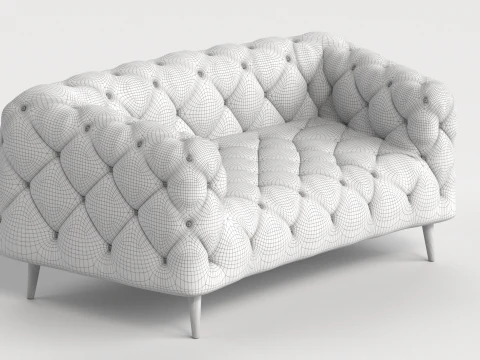 Sofa 3 Multicolor Chesterfield Sofa 3D Model