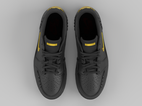 Air Jrdan 1 Low Method of Make Black Metallic Gold 3D Model
