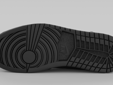 Air Jrdan 1 Low Method of Make Black Metallic Gold 3D Model