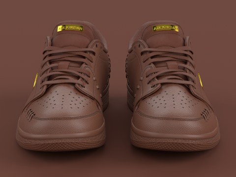 Air Jrdan 1 Low Method of Make Cacao Wow Metallic Gold 3D Model