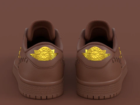 Air Jrdan 1 Low Method of Make Cacao Wow Metallic Gold 3D Model