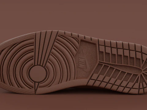 Air Jrdan 1 Low Method of Make Cacao Wow Metallic Gold 3D Model