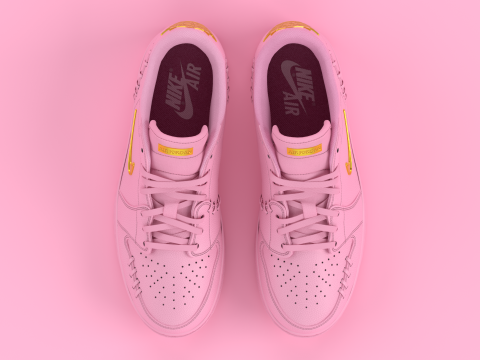 Air Jrdan 1 Low Method of Make Perfect Pink Metallic Gold 3D Model