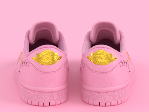 Air Jrdan 1 Low Method of Make Perfect Pink Metallic Gold 3D Model