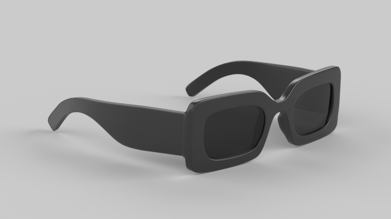Rectangular Eyewear Glasses 3D Model .c4d .max .obj .3ds .fbx .stl .blend 