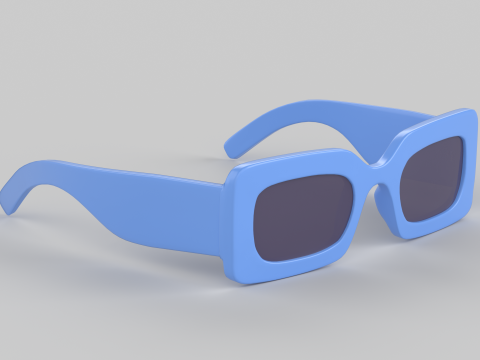 Rectangular Eyewear Glasses 3D Model