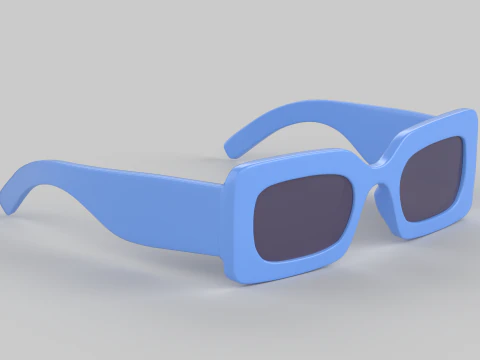 Rectangular Eyewear Glasses 3D Model