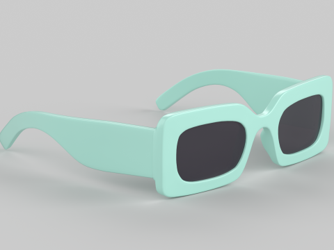Rectangular Eyewear Glasses 3D Model