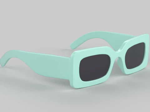 Rectangular Eyewear Glasses 3D Model