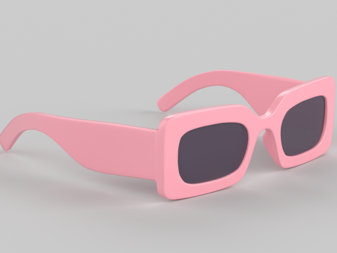 Rectangular Eyewear Glasses 3D Model