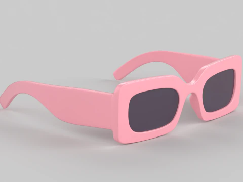 Rectangular Eyewear Glasses 3D Model