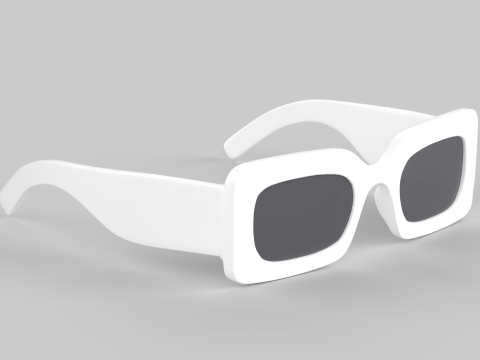 Rectangular Eyewear Glasses 3D Model