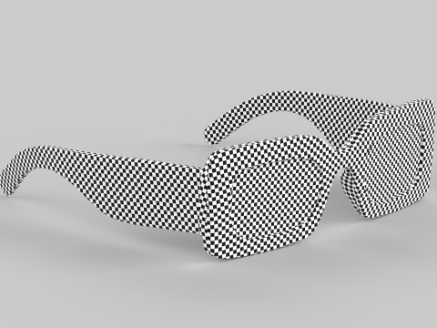 Rectangular Eyewear Glasses 3D Model