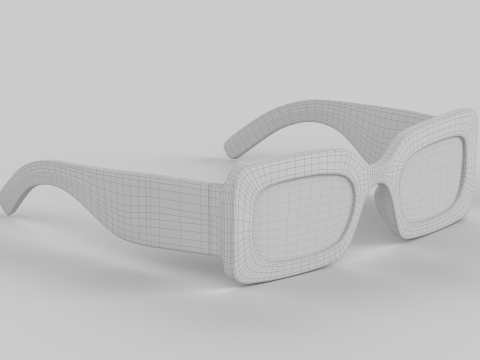 Rectangular Eyewear Glasses 3D Model