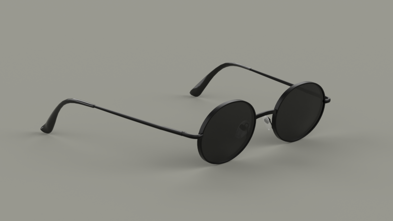 Retro Lennon Eyewear Glasses Modelo 3D .c4d .max .obj .3ds .fbx .stl .blend 
