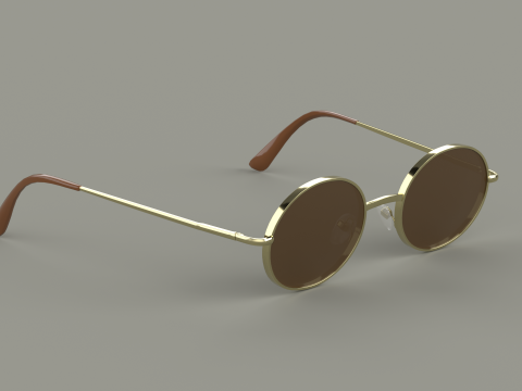Retro Lennon Eyewear Glasses Modelo 3D