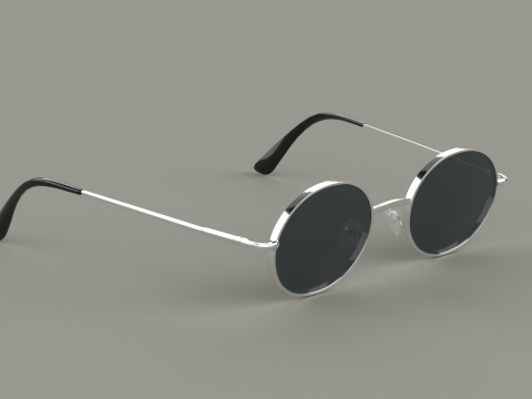 Retro Lennon Eyewear Glasses Modelo 3D