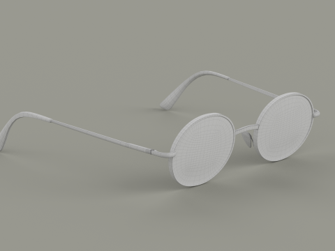 Retro Lennon Eyewear Glasses Modelo 3D