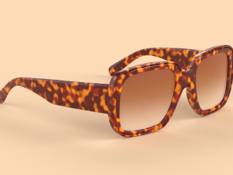 Round Eyewear Glasses 3D Модель