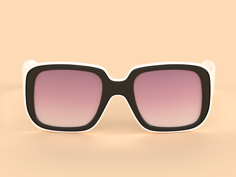 Round Eyewear Glasses 3D Модель