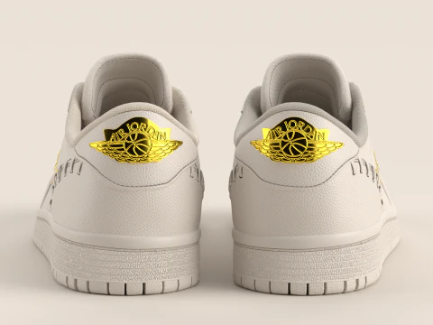 Air Shoe 1 Low Method of Make Sail Metallic Gold 3D Model