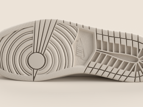 Air Shoe 1 Low Method of Make Sail Metallic Gold 3D Model