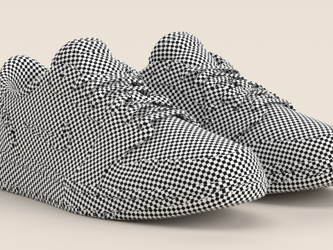Air Shoe 1 Low Method of Make Sail Metallic Gold 3D Model