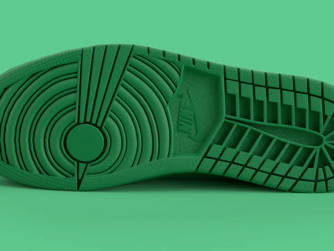 Air Shoe Low Method of Make Green Metallic Gold 3D Model