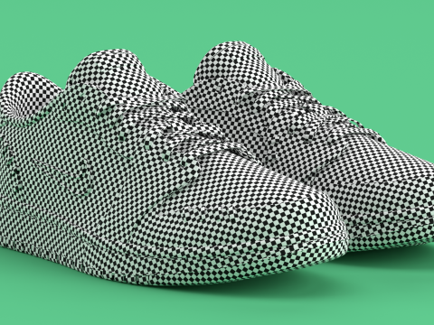 Air Shoe Low Method of Make Green Metallic Gold 3D Model