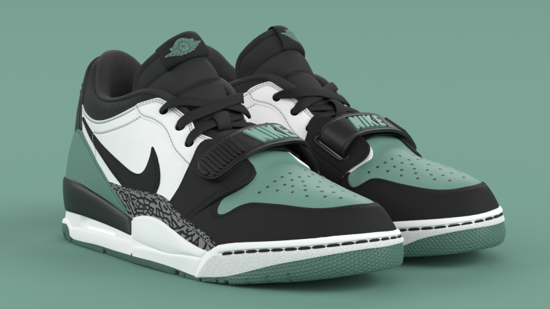 Air Shoe Legacy 312 Low White Mineral Wolf Grey Black 3D Model .c4d .max .obj .3ds .fbx .stl .blend 
