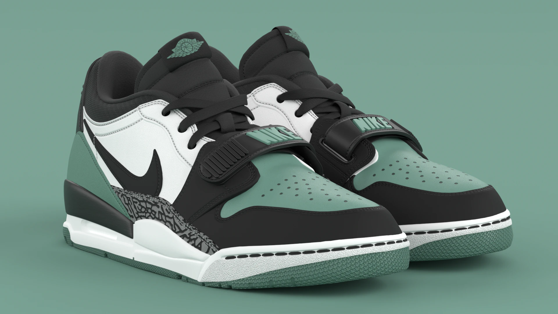 Air Shoe Legacy 312 Low White Mineral Wolf Grey Black 3D Model .c4d .max .obj .3ds .fbx .stl .blend 