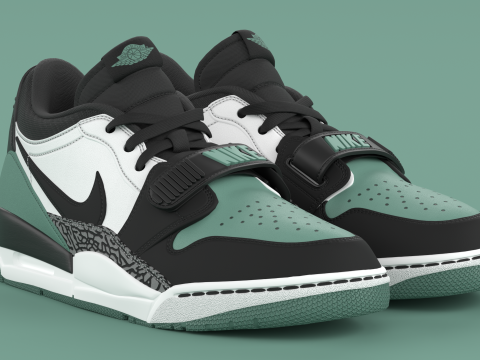 Air Shoe Legacy 312 Low White Mineral Wolf Grey Black 3Dモデル