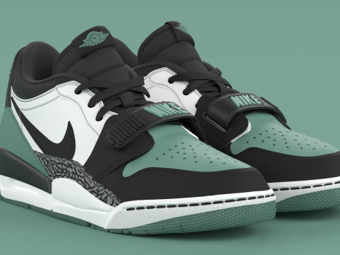 Air Shoe Legacy 312 Low White Mineral Wolf Grey Black 3D Модель