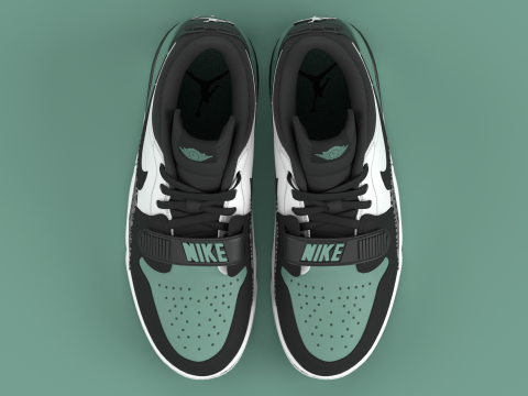 Air Shoe Legacy 312 Low White Mineral Wolf Grey Black 3D Model