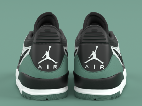 Air Shoe Legacy 312 Low White Mineral Wolf Grey Black 3D Model