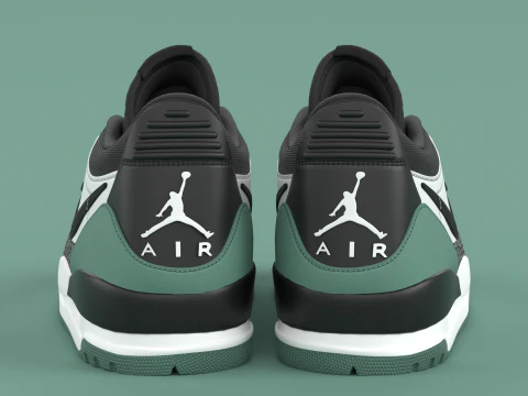 Air Shoe Legacy 312 Low White Mineral Wolf Grey Black 3D Model