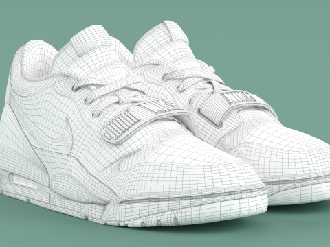 Air Shoe Legacy 312 Low White Mineral Wolf Grey Black 3D Model
