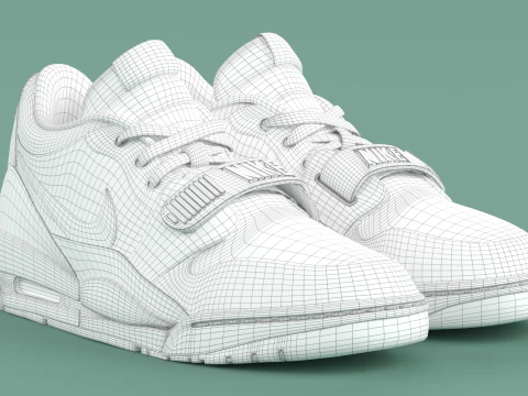 Air Shoe Legacy 312 Low White Mineral Wolf Grey Black 3D Model