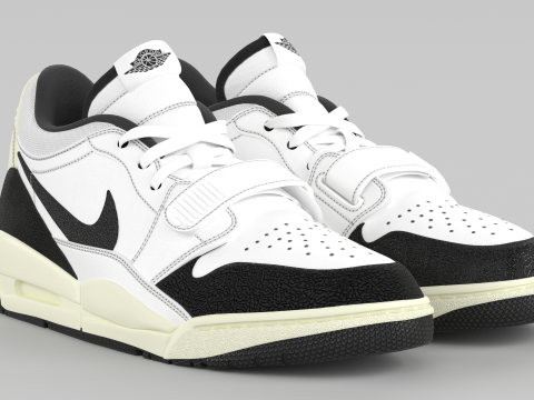 Air Shoe Legacy 312 Low White Sail Black 3D Model