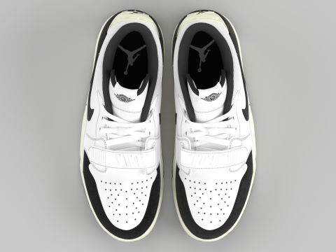 Air Shoe Legacy 312 Low White Sail Black 3D 모델