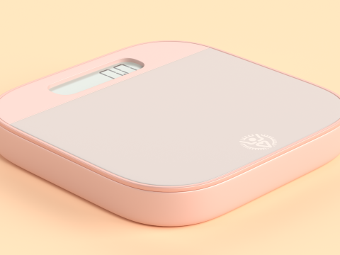 Weight Scale for babies pink color 3D Model