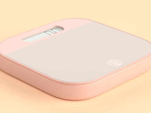 Balan&ccedil;a de peso para beb&ecirc;s cor rosa Modelo 3D