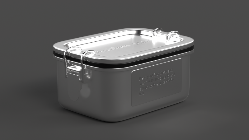 Stainless Steel Tiffin Box 3D Model .c4d .max .obj .3ds .fbx .stl .blend 