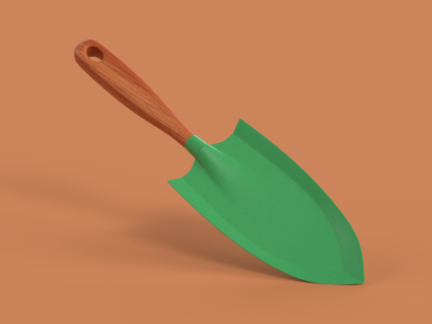Potting Trowel with Wooden Handle Modelo 3D