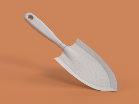 Potting Trowel with Wooden Handle Modelo 3D