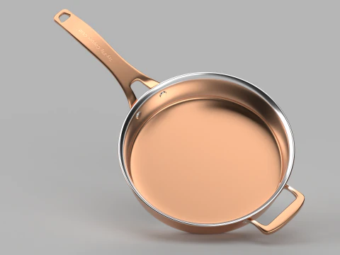Wajan Penggorengan Tembaga Triply Model 3D