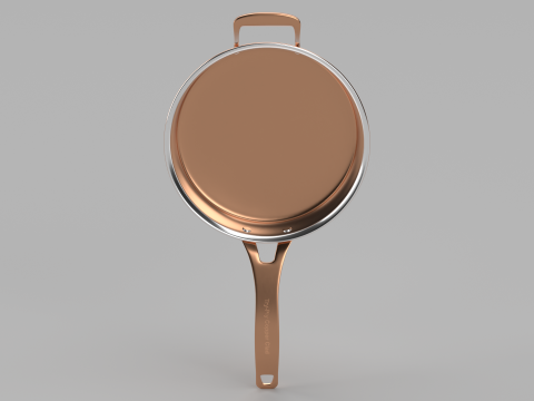 Triply Copper Frying Pan Model 3D