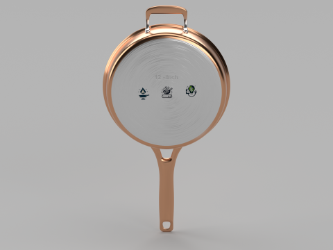 Triply Copper Frying Pan Model 3D