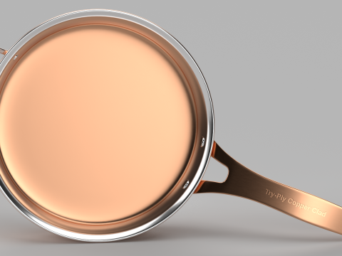 Triply Copper Frying Pan Model 3D